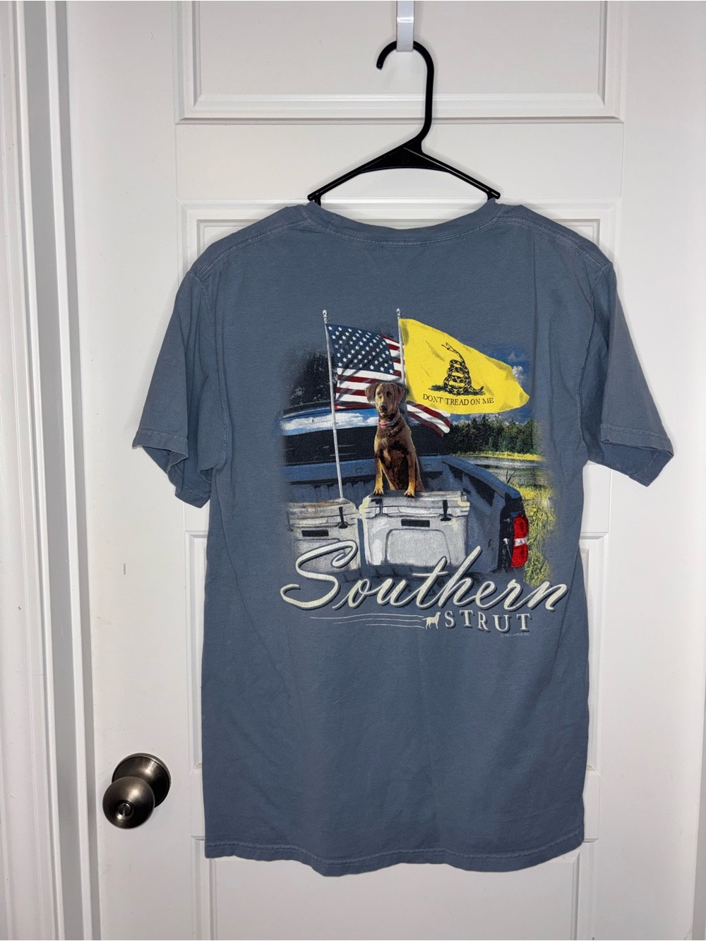 Men's Small Short-Sleeve Graphic Tee - Slate Blue